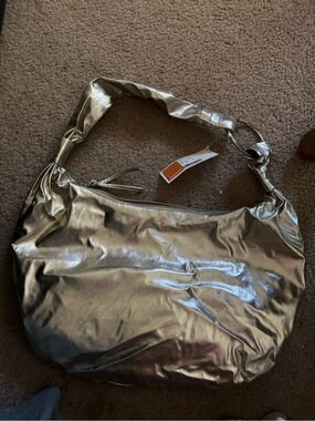 NWT Vintage Le Chateau Metallic Silver Hobo Bag